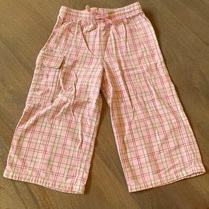 Hanna Andersson pink plaid wide leg pants cotton